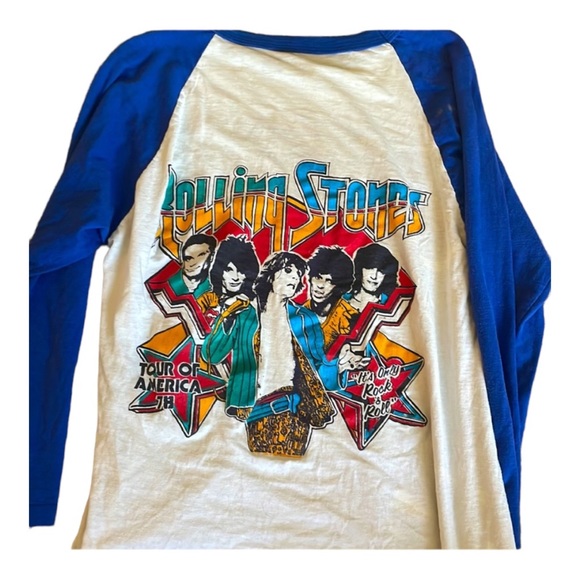 GENUINE AUTHENTIC VINTAGE ROLLING STONES graphic tee concert tour 1978